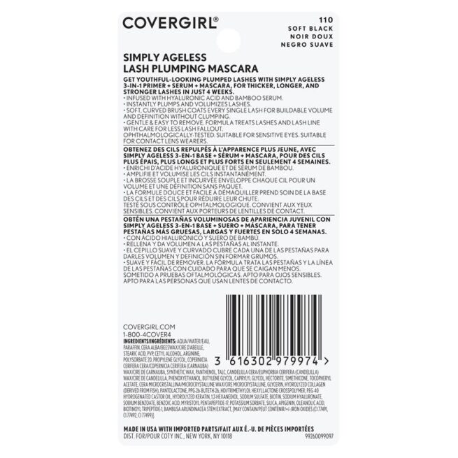Covergirl Simply Ageless Lash Plumping Mascara 110 Soft Black 12mL