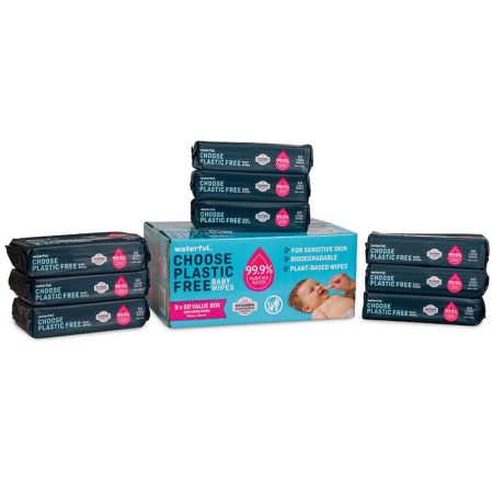 Waterful Plastic Free Baby Wipes 9x60 Pack