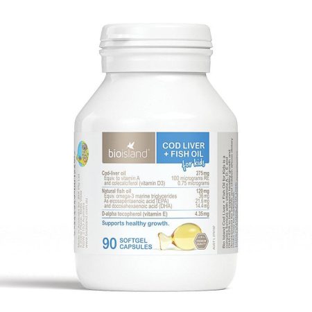 Bio Island Cod Liver Plus Fish Oil Kids 90 Capsules