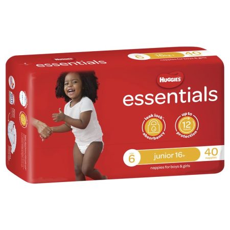 Huggies Essentials Size 6 16kg and Over 40 Nappies