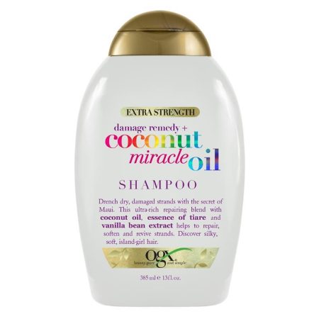 OGX Extra Strength Damage Remedy plus Hydrating and Repairing Coconut Miracle Oil Shampoo for Damaged and Dry Hair 385mL