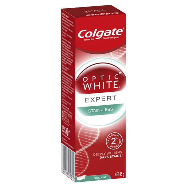 Colgate Optic White Expert Teeth Whitening Toothpaste Stain Less with Hydrogen Peroxide 85g