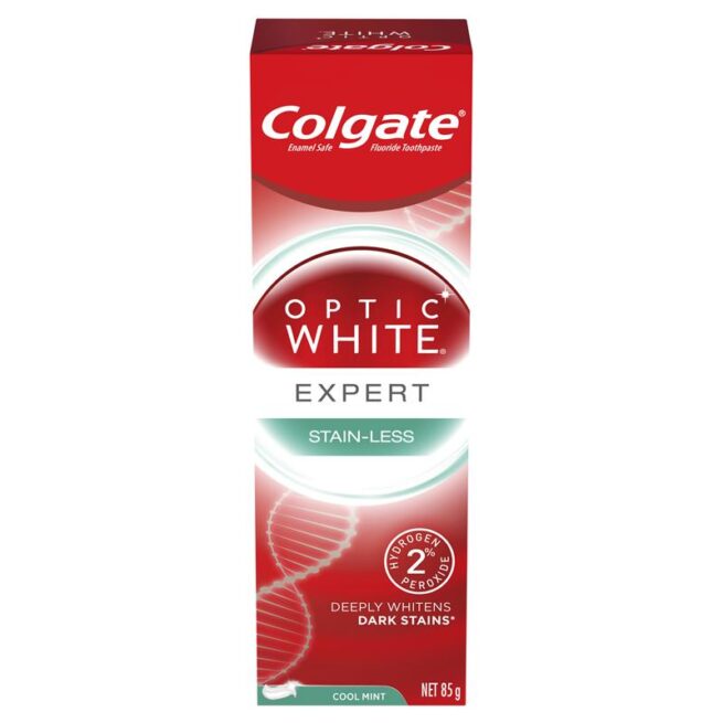 Colgate Optic White Expert Teeth Whitening Toothpaste Stain Less with Hydrogen Peroxide 85g
