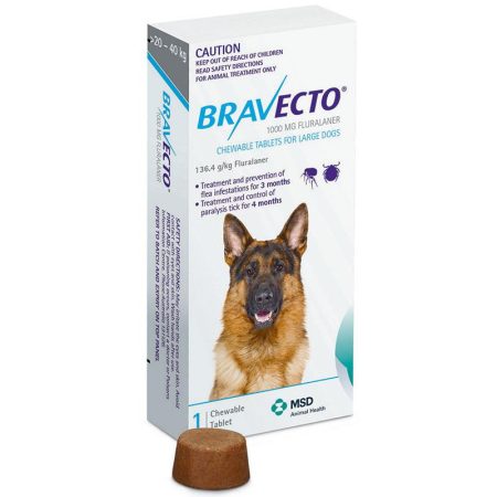 Bravecto Large Dog Blue 20-40Kg 1 Pack