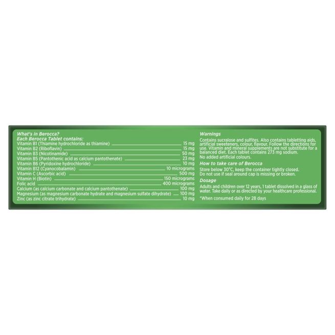 Berocca Energy Vitamin B and C Mango and Orange Flavour Effervescent Tablets Pack of 15