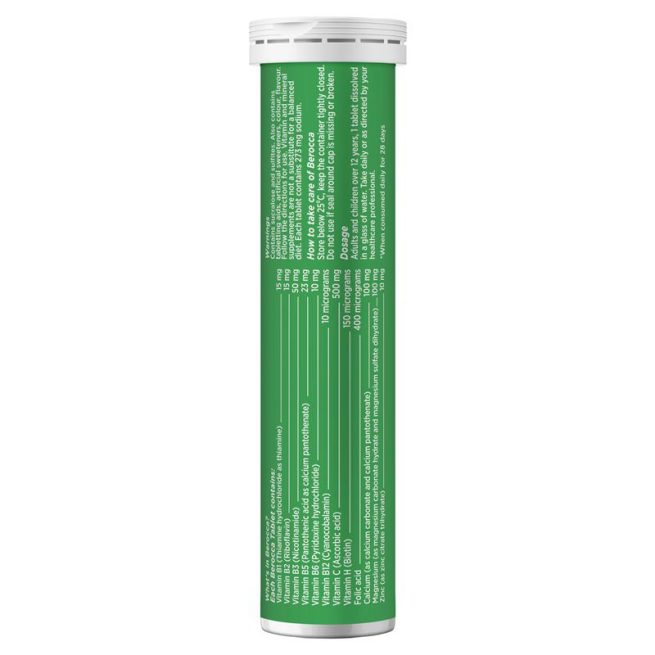 Berocca Energy Vitamin B and C Mango and Orange Flavour Effervescent Tablets Pack of 15