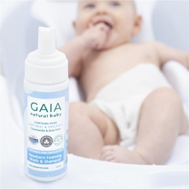 Gaia Natural Baby Newborn Foaming Wash and Shampoo 150mL