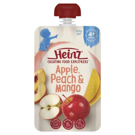 Heinz Apple Peach and Mango Pouch 120g 4m+