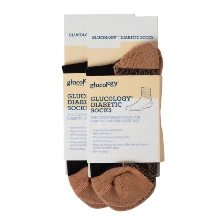 Glucology Copper Based Loose Top Classic Socks 2 Pairs Black Small