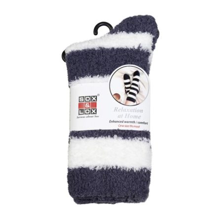 Adults Bed Socks Stripe Grey and White