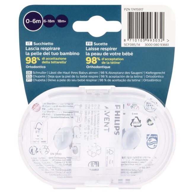 Avent Ultra Air Soother 0-6 Months Deco Mixed Pack of 2