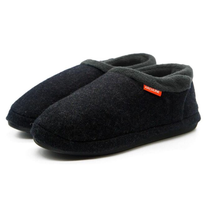 Archline Slippers Closed Back Arch Support Comfort Charcoal Marl Size 42