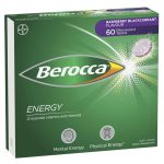 Berocca Energy Vitamin B and C Raspberry Blackcurrant Flavour Effervescent Tablets 60 Pack Exclusive Size