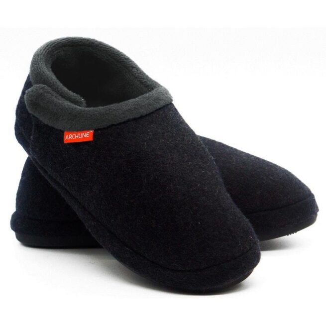 Archline Slippers Closed Back Arch Support Comfort Charcoal Marl Size 41