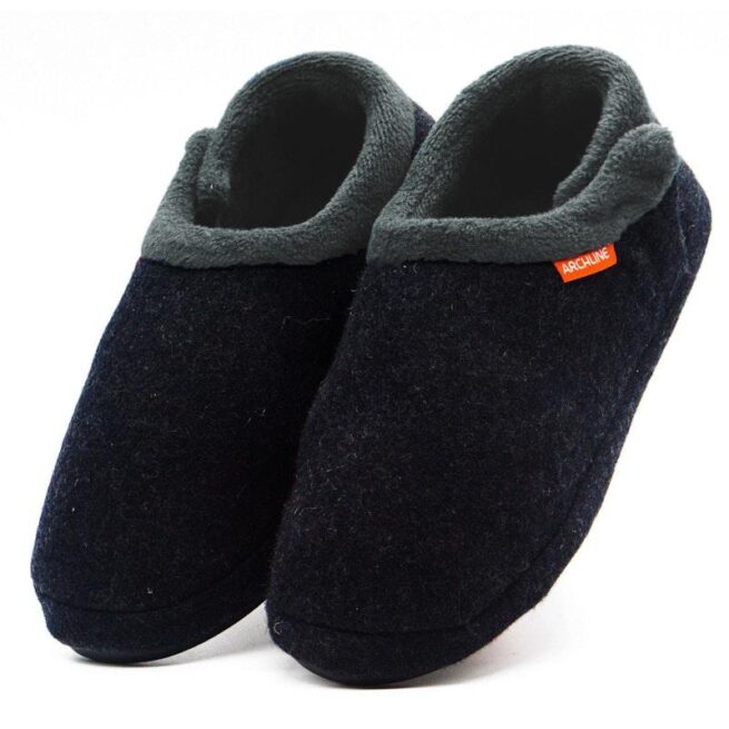 Archline Slippers Closed Back Arch Support Comfort Charcoal Marl Size 41