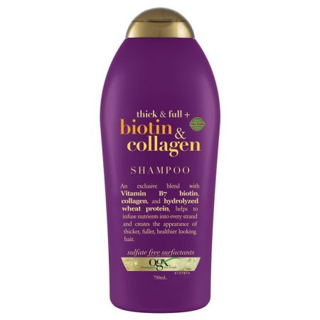 OGX Thick and Full plus Volumising Biotin and Collagen Shampoo for Fine Hair 750mL