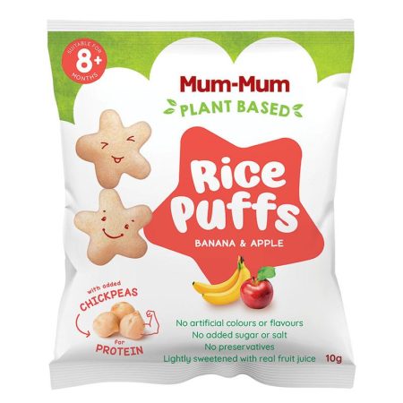 Mum-Mum Plant Based Rice Puffs Banana and Apple 10g