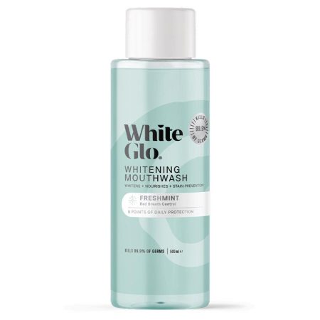 White Glo Mouthwash Whitening Freshmint 500mL