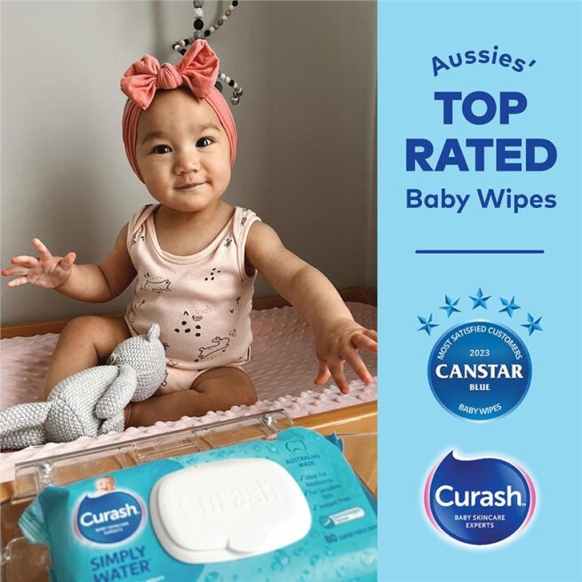 Curash Simply Travel Water Wipes 5 x Pack of 20