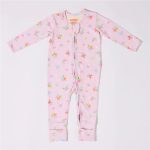 Bambi Mini Co. Wrigglesuit 12-18 Months (with Grippy Feet) Pink Festival Bloom
