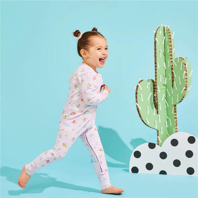 Bambi Mini Co. Wrigglesuit 12-18 Months (with Grippy Feet) Pink Festival Bloom