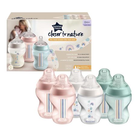 Tommee Tippee PP Decorated Bottle 260mL 6 Pack Girl
