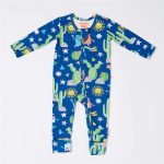 Bambi Mini Co. Wrigglesuit 12-18 Months (with Grippy Feet) Beaucoup Blue