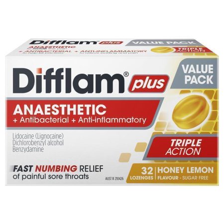 Difflam Plus Anaesthetic Honey and Lemon 32 Lozenges