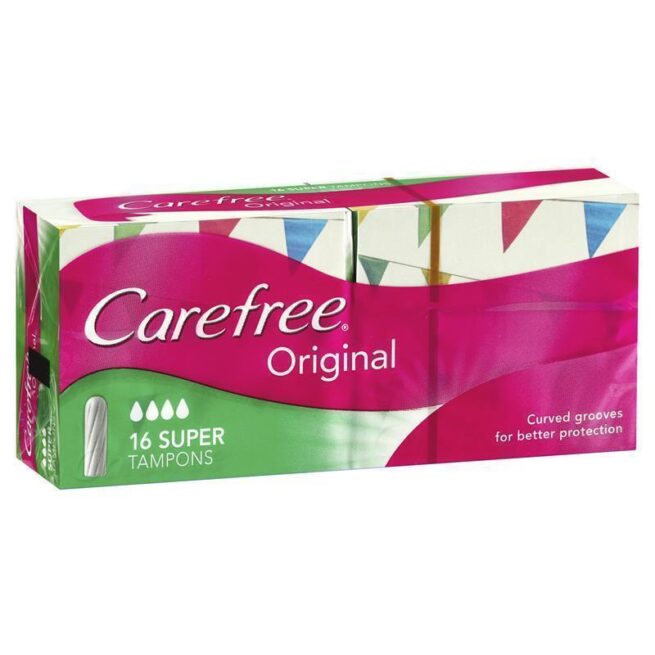 Carefree Original Fragrance Free Super Tampons Pack of 16