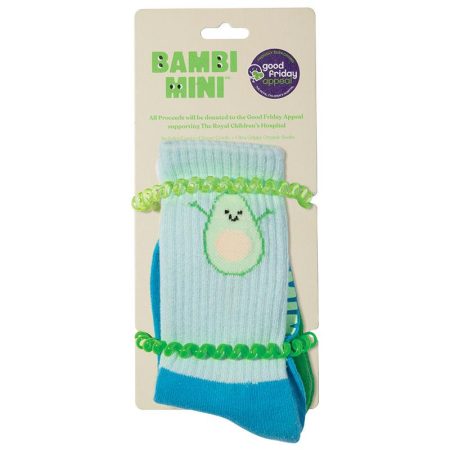 Good Friday Appeal And Bambi Mini Co. Charity Socks Boys Avocuddle Junior 2-4 Years Pack of 2
