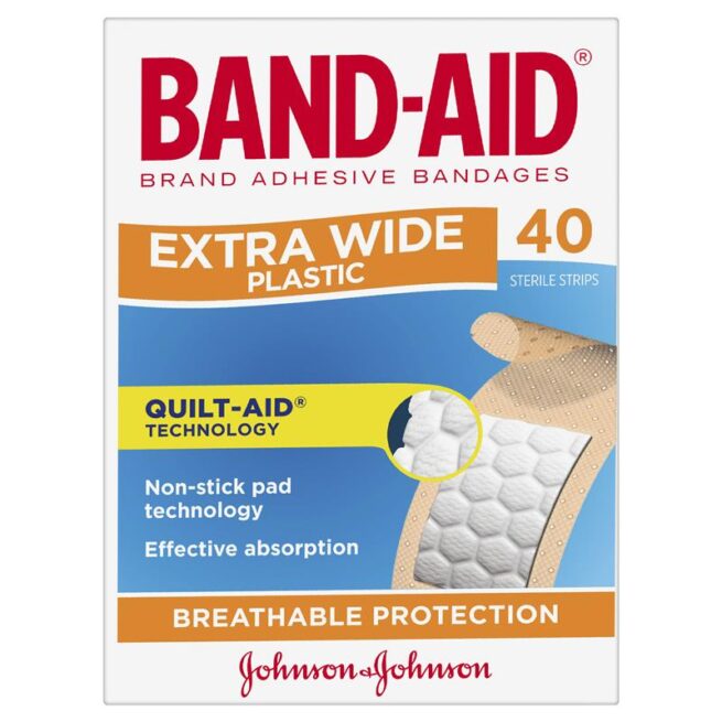 Band-Aid Extra Wide Plastic Strips Pack of 40