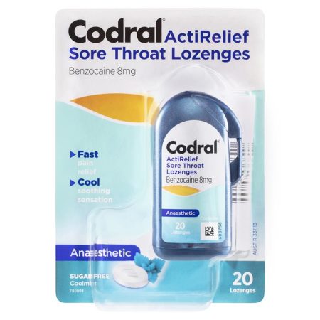 Codral ActiRelief Sore Throat Mint 20 Lozenges