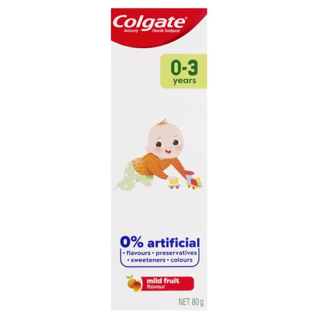 Colgate Kids Anticavity Fluoride Toothpaste 0-3 Years Mild Fruit Flavour 80g