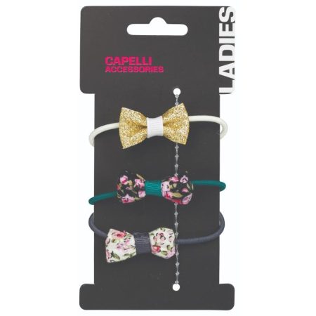 Capelli Ladies Bow Hair Tie Pack of 3