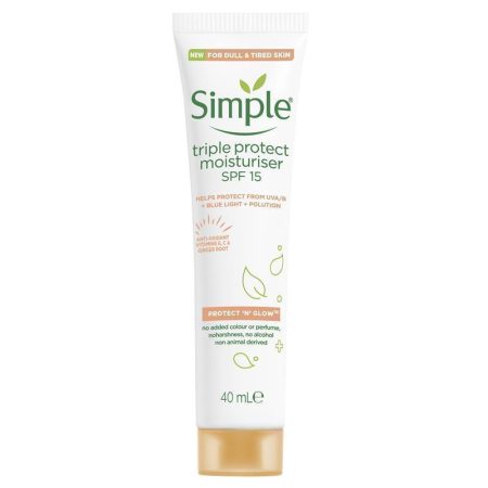 Simple® Protect N Glow Triple Protect Moisturiser SPF 15 40mL