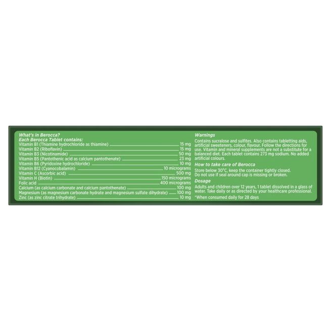 Berocca Energy Vitamin B and C Orange Flavour Effervescent Tablets 60 Pack Exclusive Size