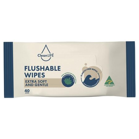 CleanLIFE Flushable Wipes Pack of 40
