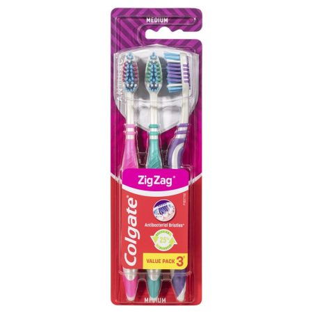 Colgate Zig Zag Deep Interdental Clean Toothbrush Medium Value Pack of 3