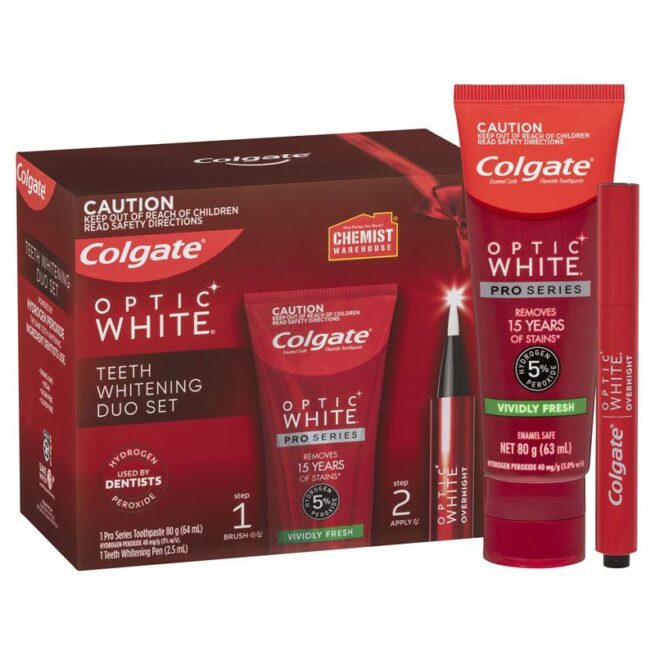 Colgate Optic White Teeth Whitening Duo Set Gift Pack
