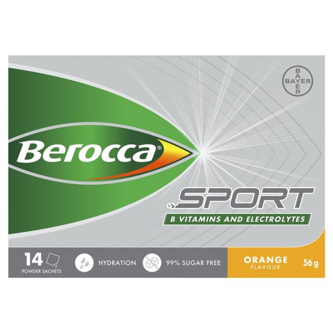 Berocca Sport B Vitamins and Electrolytes Orange Flavour 14 Powder Sachets