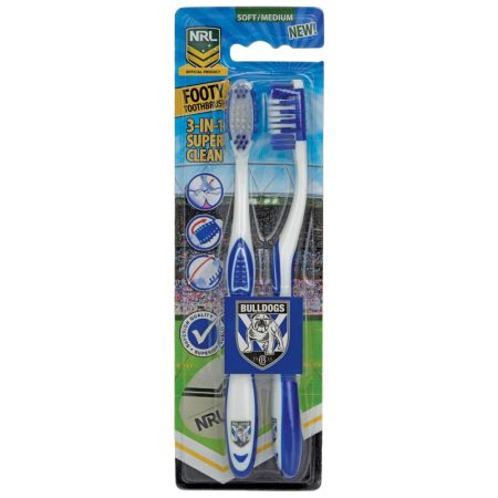 NRL Toothbrush Canterbury Bulldogs Pack of 2