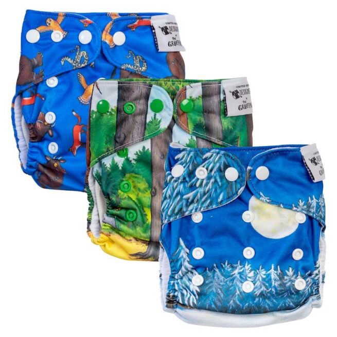 Designer Bums Cloth Nappy The Gruffalo and Friends Pack of 3