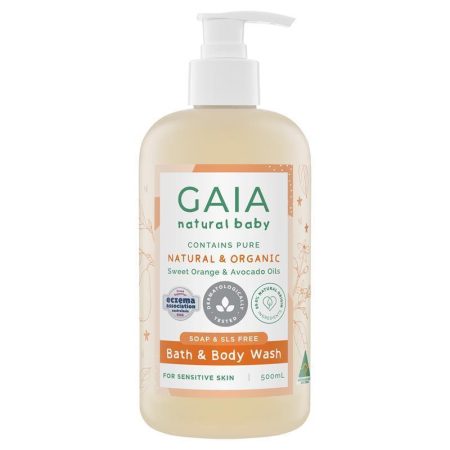 Gaia Natural Baby Bath and Body Wash 500mL Pump