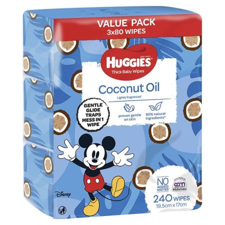 Huggies Coconut 3x80 Wipes
