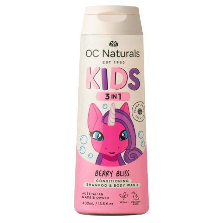 Organic Care Kids 3in1 Shampoo Conditioner Body Wash Berry Bliss 400mL