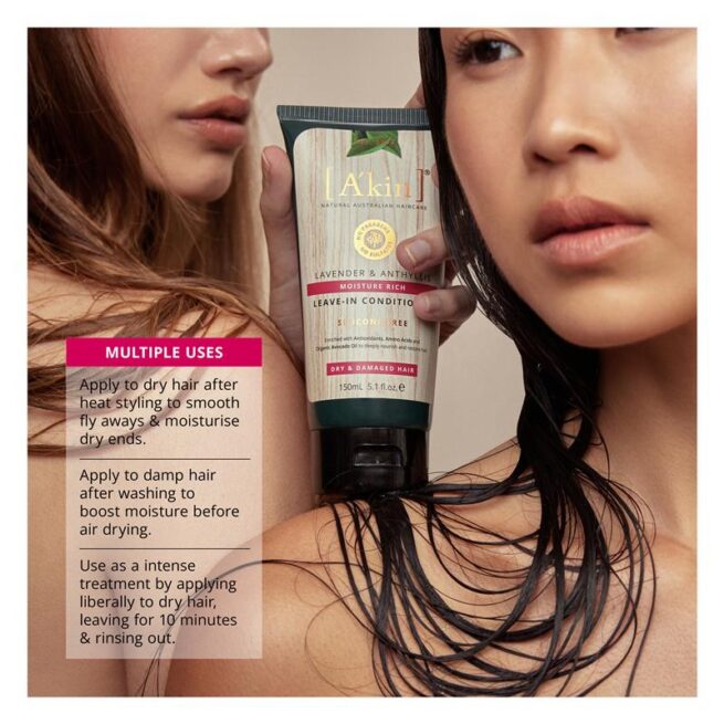 A'kin Moisture Rich Lavender and Anthyllis Leave-In Conditioner 150mL