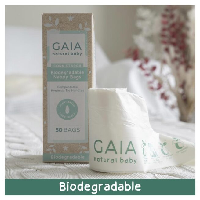 Gaia Natural Baby Biodegradable Nappy Bags Pack of 50
