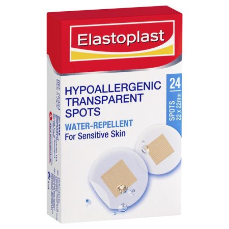 Elastoplast 76334 Sensitive Transparent Hypoallergenic Spot 24 Strips