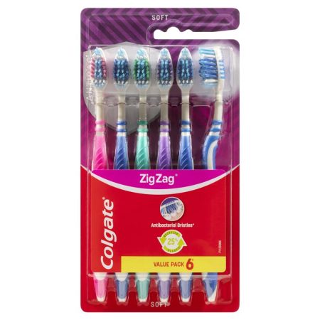 Colgate Zig Zag Deep Interdental Clean Toothbrush Soft Value Pack of 6