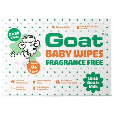 Goat Baby Wipes Fragrance Free 2 Pack of 40